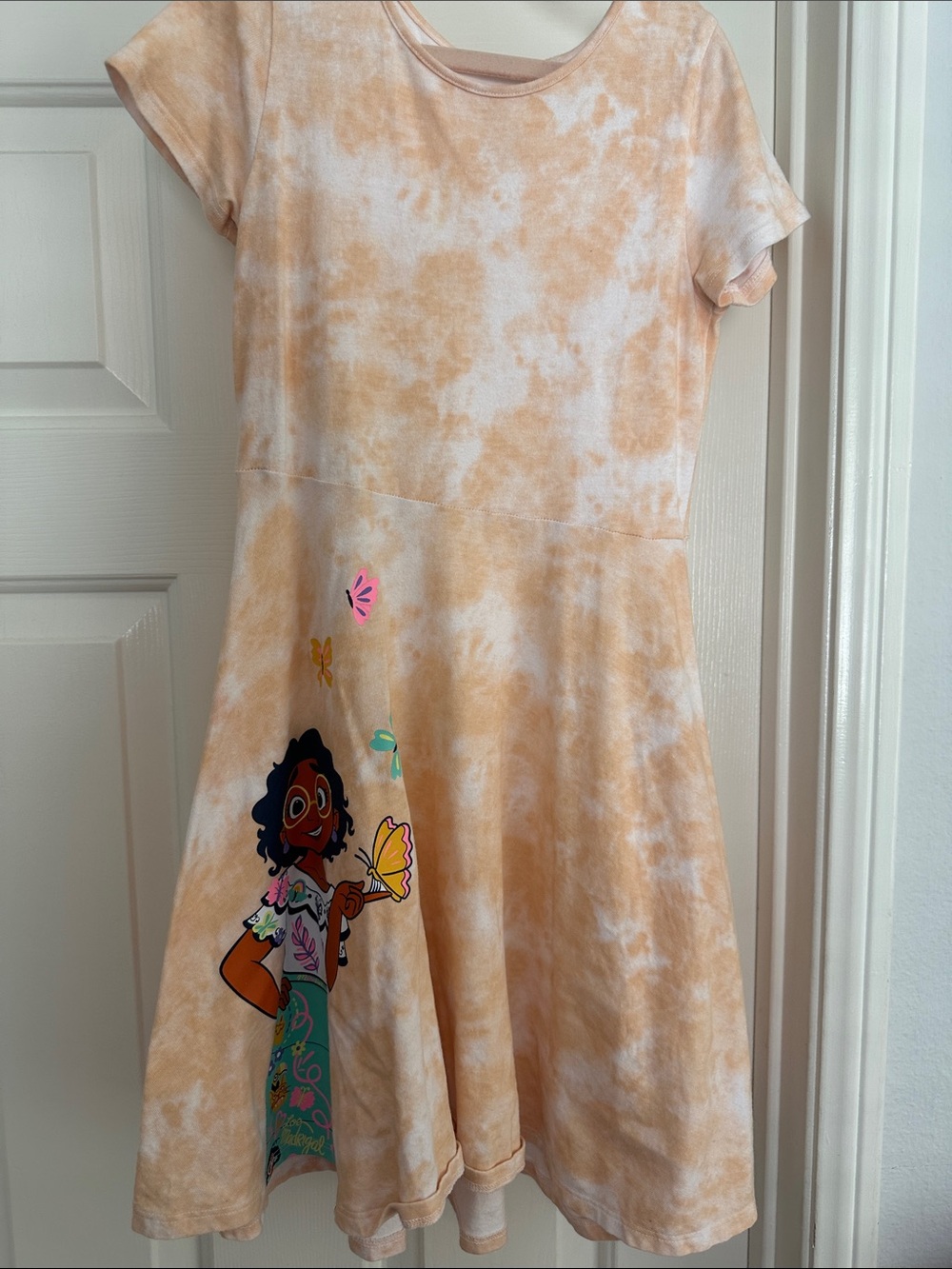 Disney’s Encanto Tie-Dye Peach Short-Sleeve Twirl Dress size 8